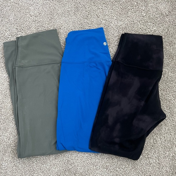 CRZ YOGA Pants - CRZ YOGA Butterluxe High Waisted Leggings (3) Sage Green, Blue & Black Tie Die